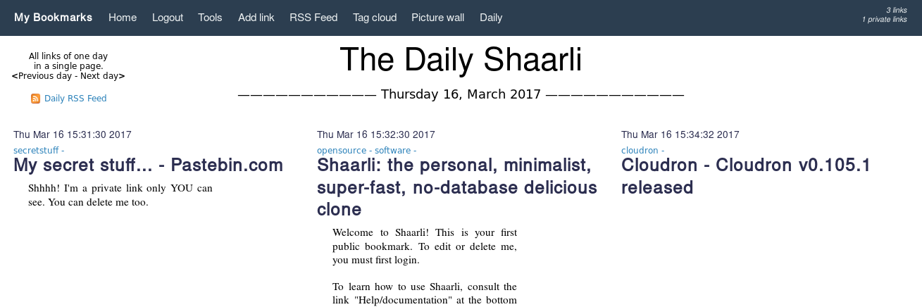 Shaarli Screenshot 3