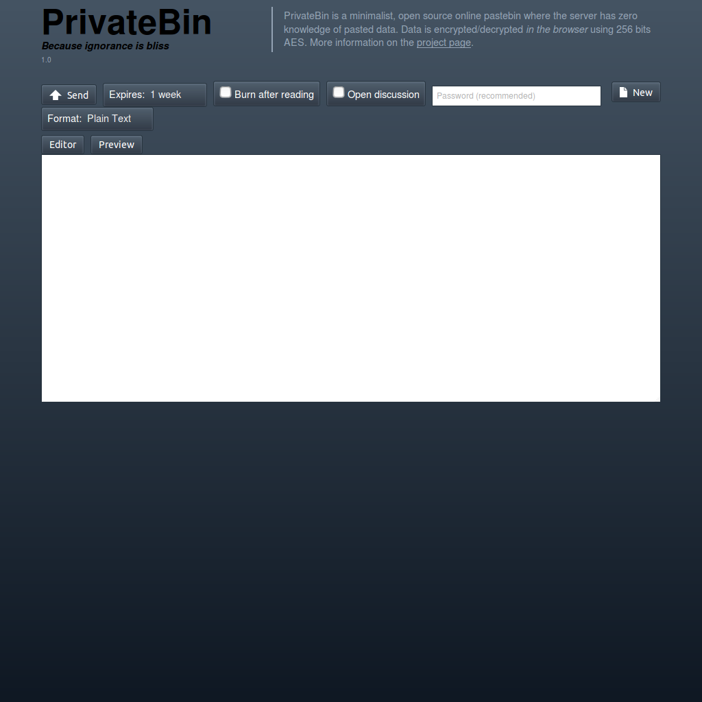 PrivateBin Screenshot 3