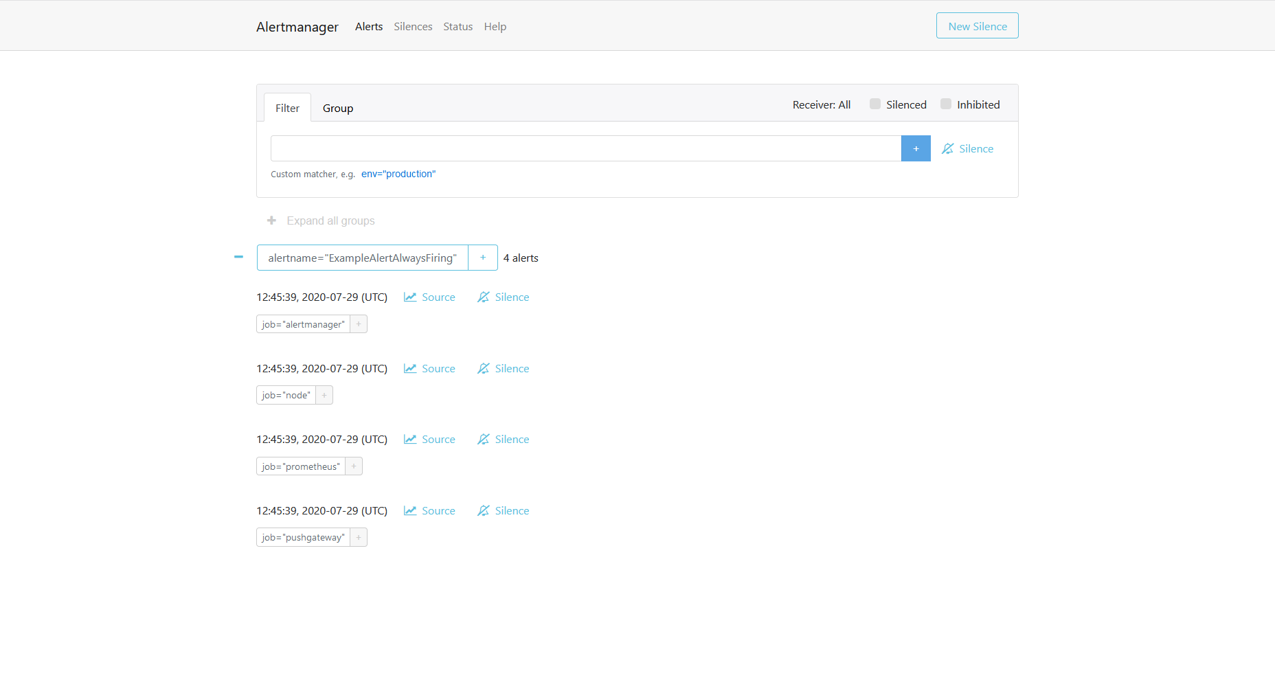 Prometheus Alertmanager Screenshot 2
