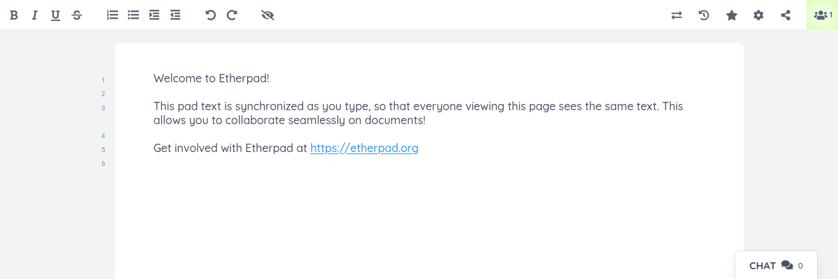 Etherpad Screenshot 1