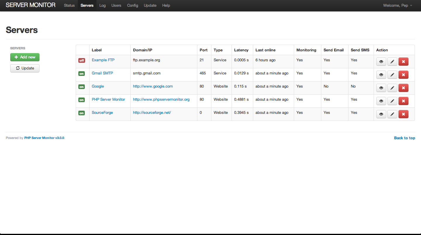 PHP Server Monitor Screenshot 2